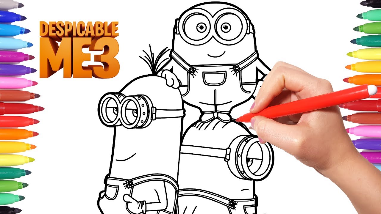 Despicable e coloring pages how to draw inions inions coloring videos for kids