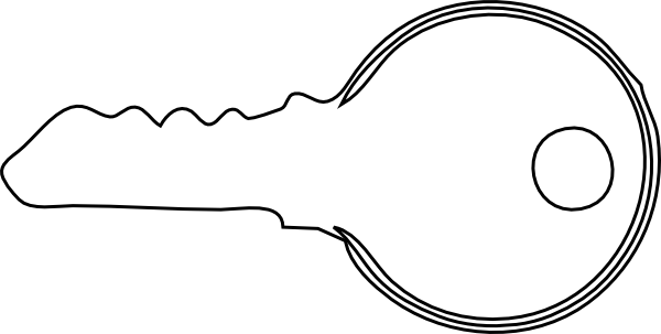 Key outline clip art at