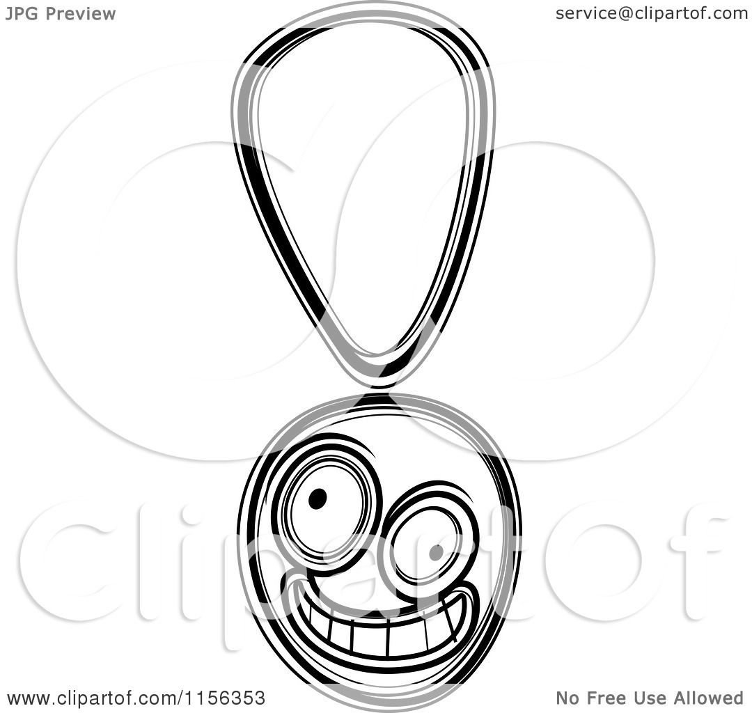 Cartoon clipart of a black and white goofy exclamation point character