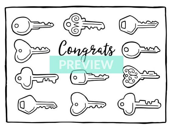 Housewarming coloring page new house new home keys congrats printable colouring pages printables instant download