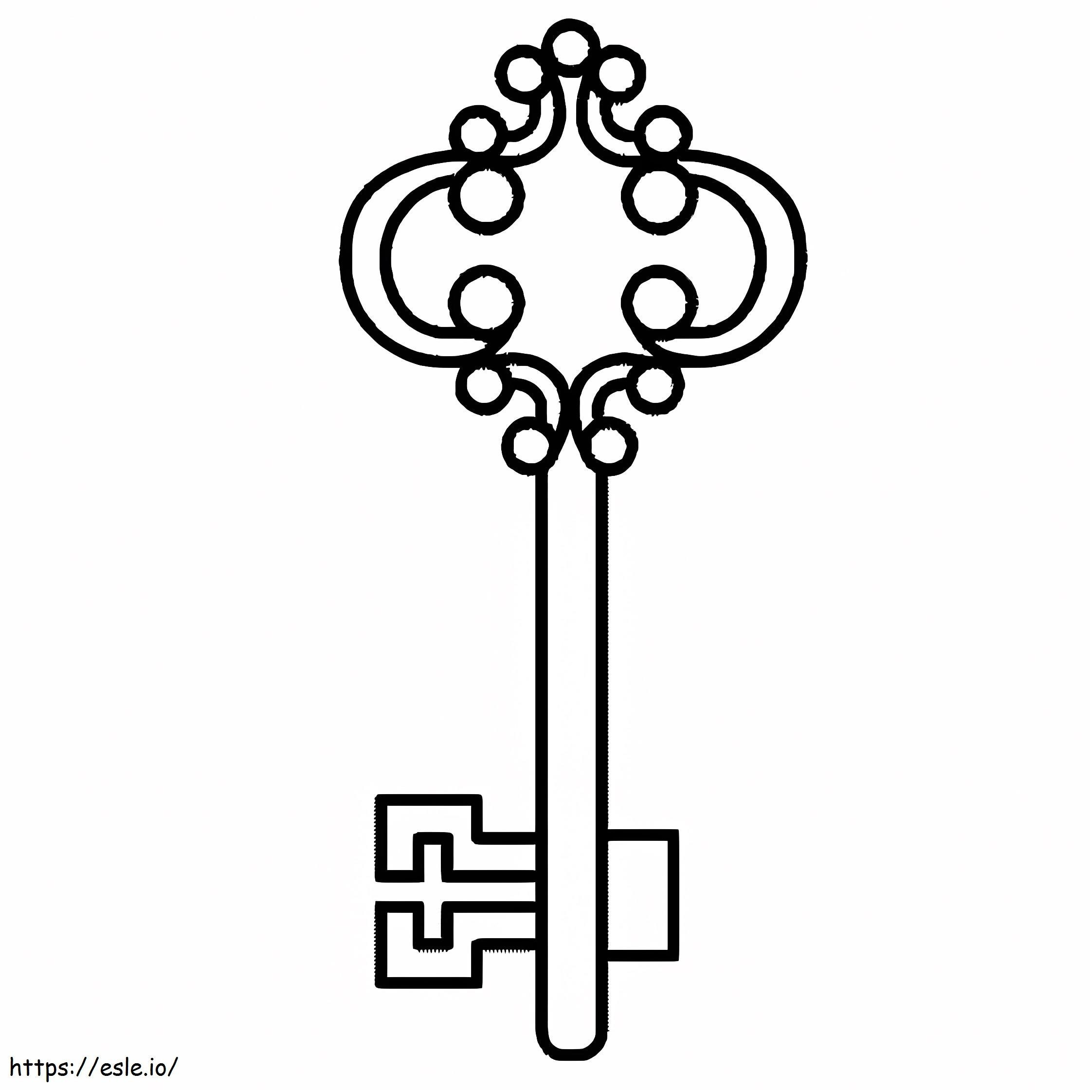 Old key coloring page