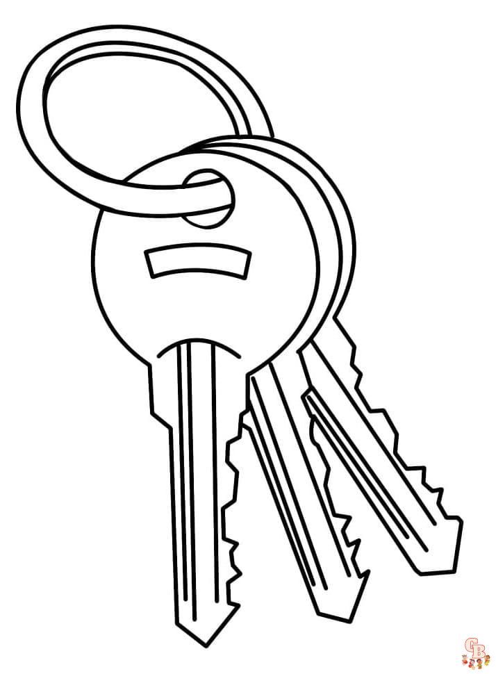 Printable key coloring pages free for kids and adults