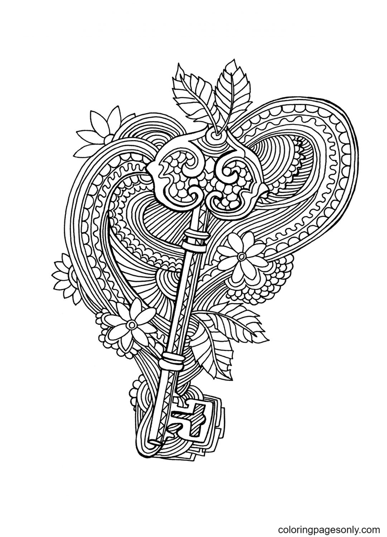 Key coloring pages printable for free download