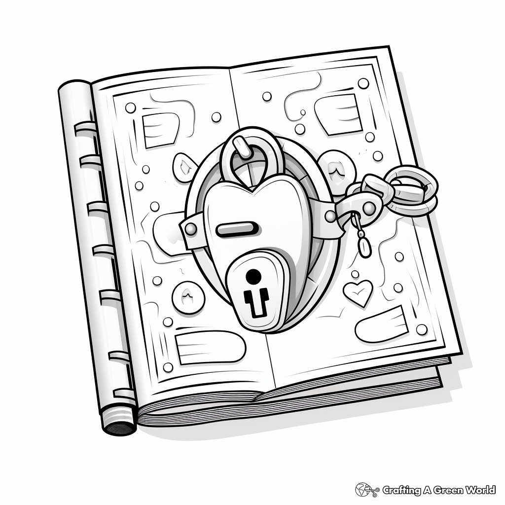 Lock and key coloring pages