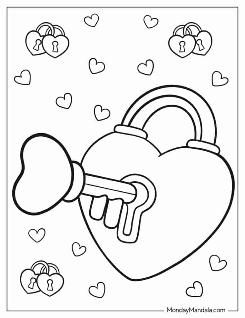 Heart coloring pages free pdf printables