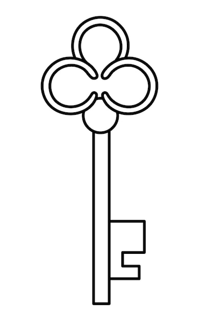 Premium vector vector black and white key icon beautiful line lock element or coloring page isolated on white backgroundxa