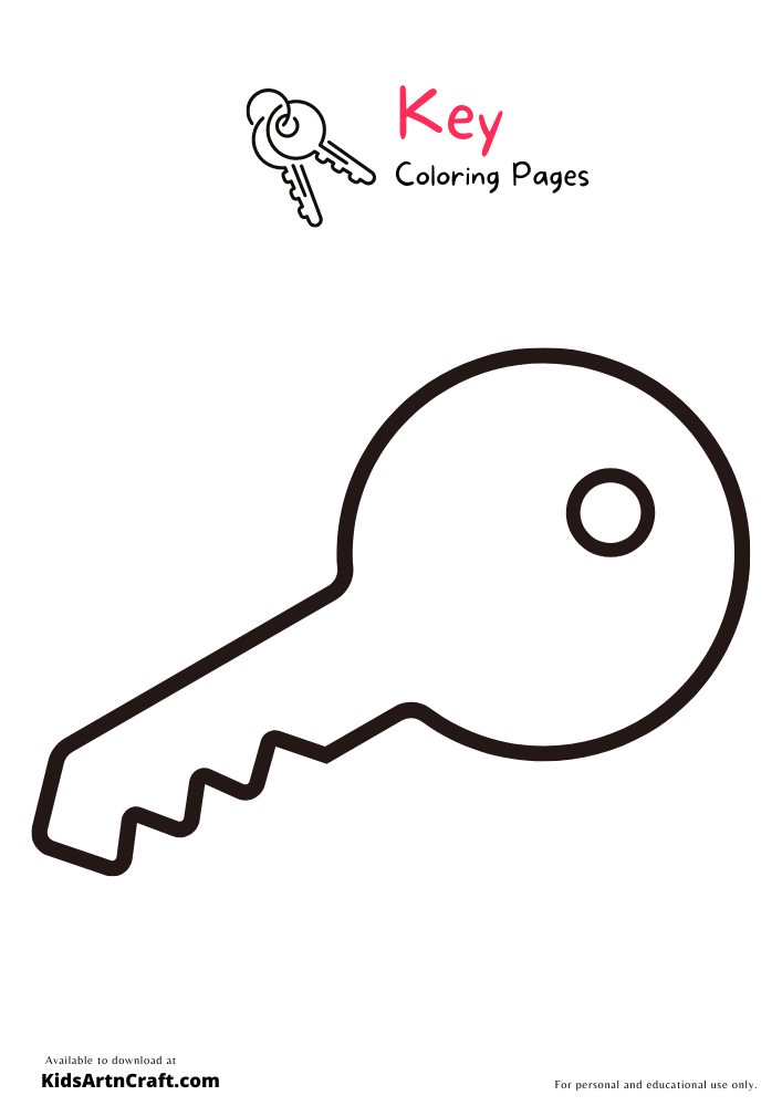 Key coloring pages for kids