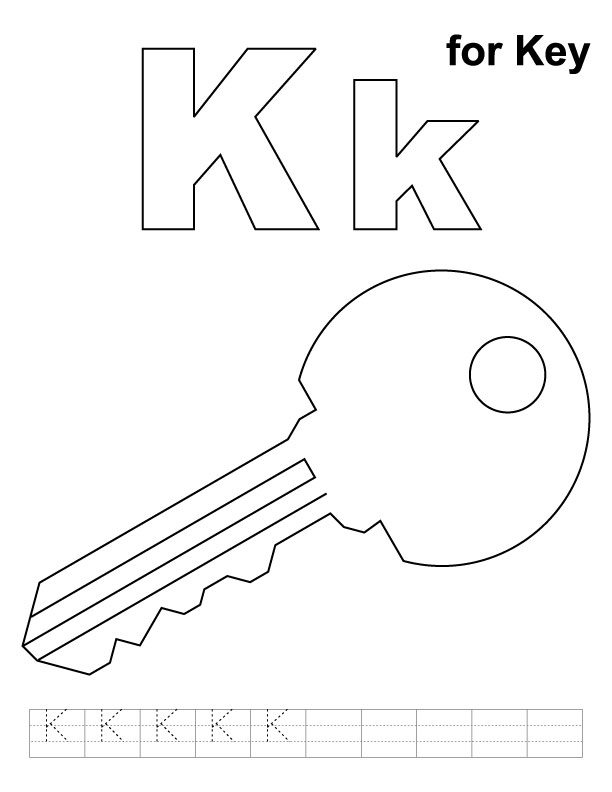 K for key coloring page with handwriting practice download free k for key coloring page with handwriting practice for kids best coloring pages