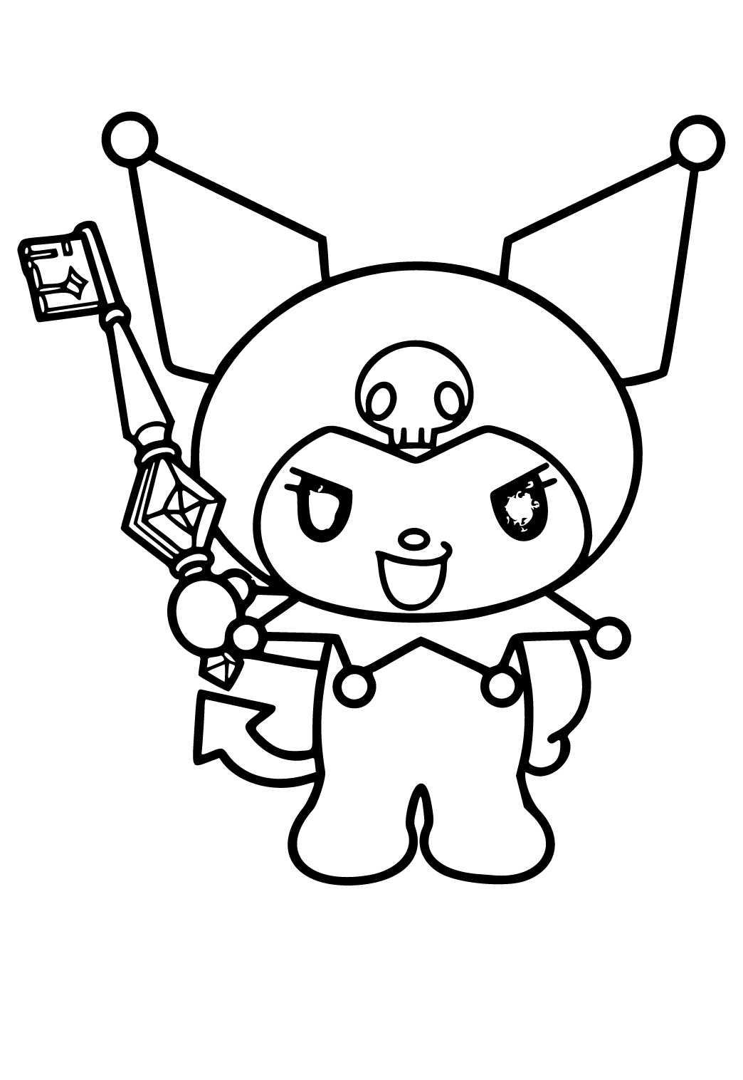 Free printable my melody key coloring page for adults and kids