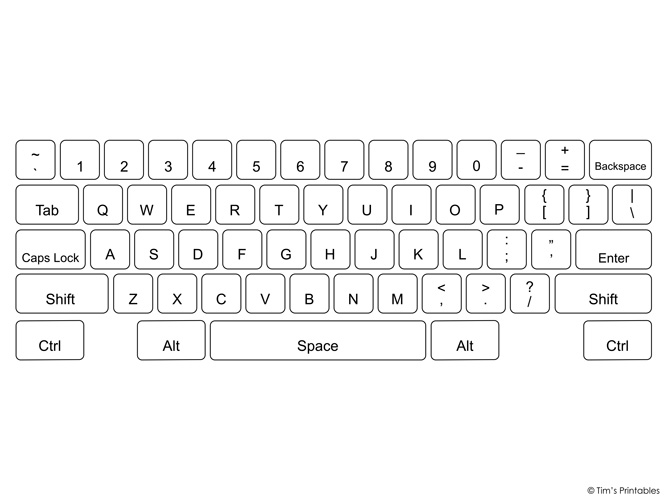 Free printable blank keyboard template printable â tims printables