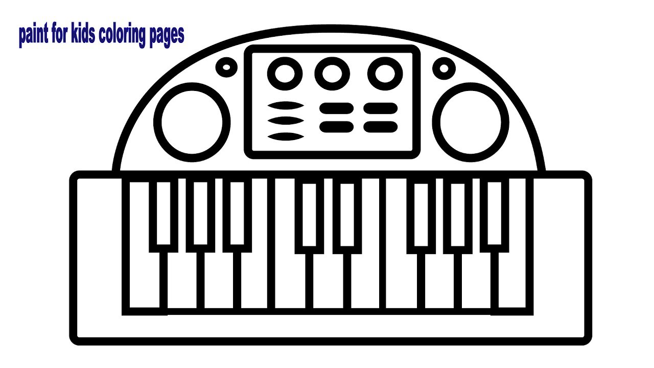 Coloring book toy electronic piano drawing and coloring piano learn colors for kids