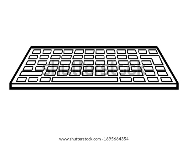 Coloring book children puter keyboard stock vector royalty free