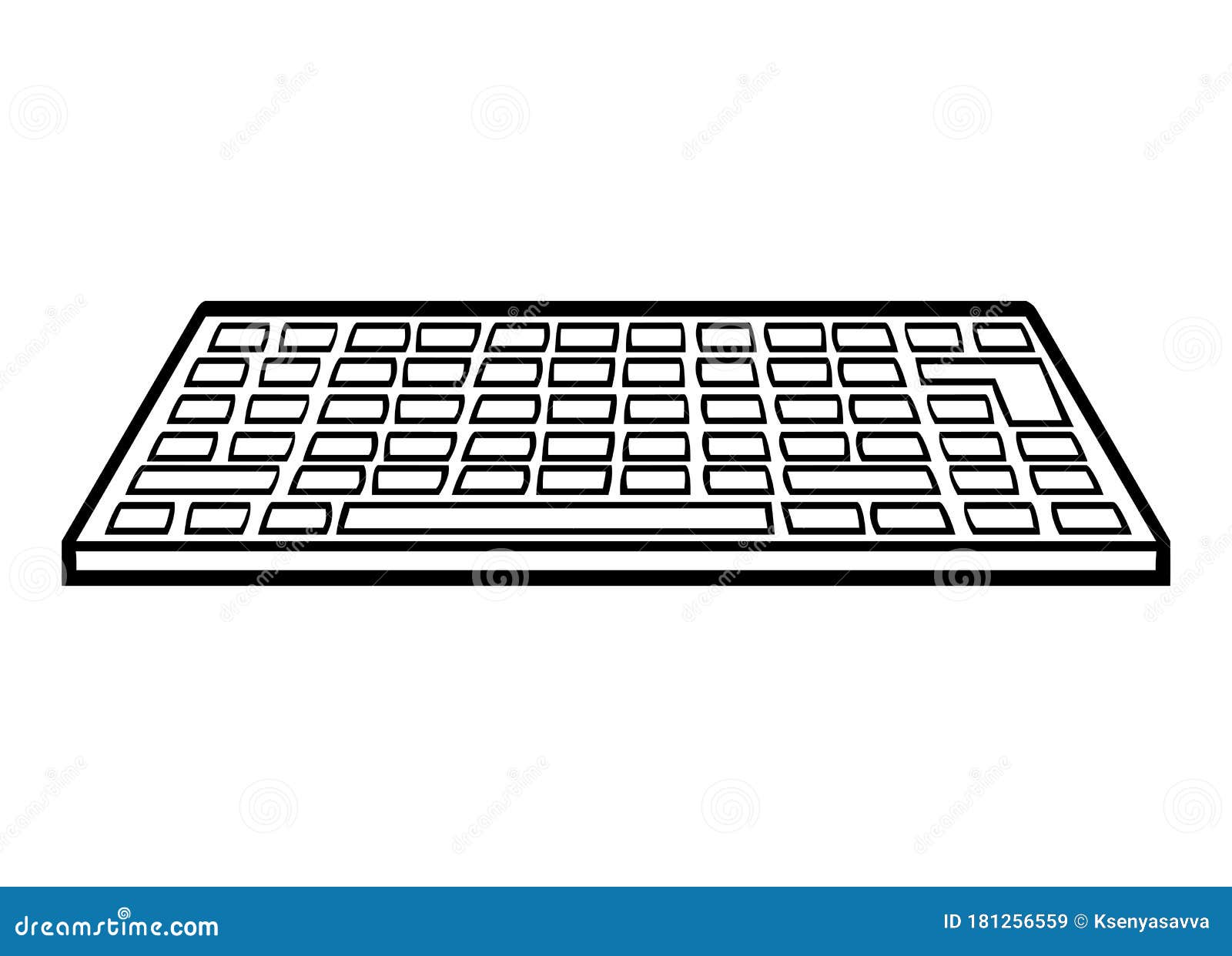 Coloring book puter keyboard stock vector