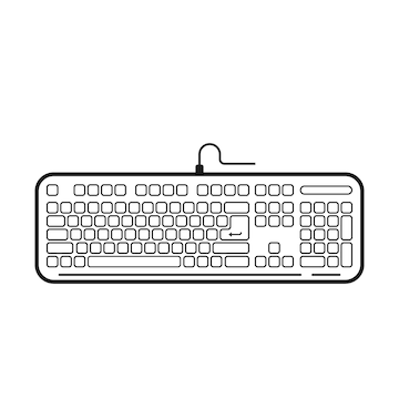 Premium vector puter keyboard icon in an outline style is isolated on a white background