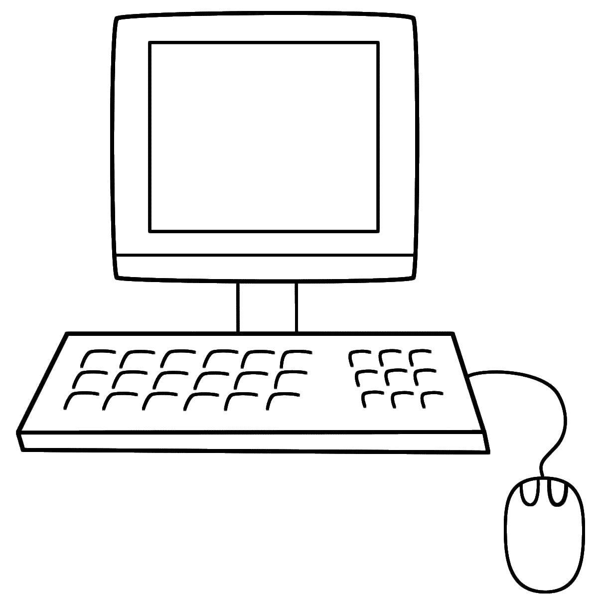 Online coloring pages keyboard coloring page keyboard mouse and monitor coloring