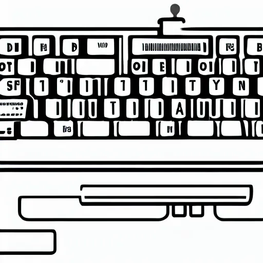 A vector illustration of keyboard black and white stable diffusion