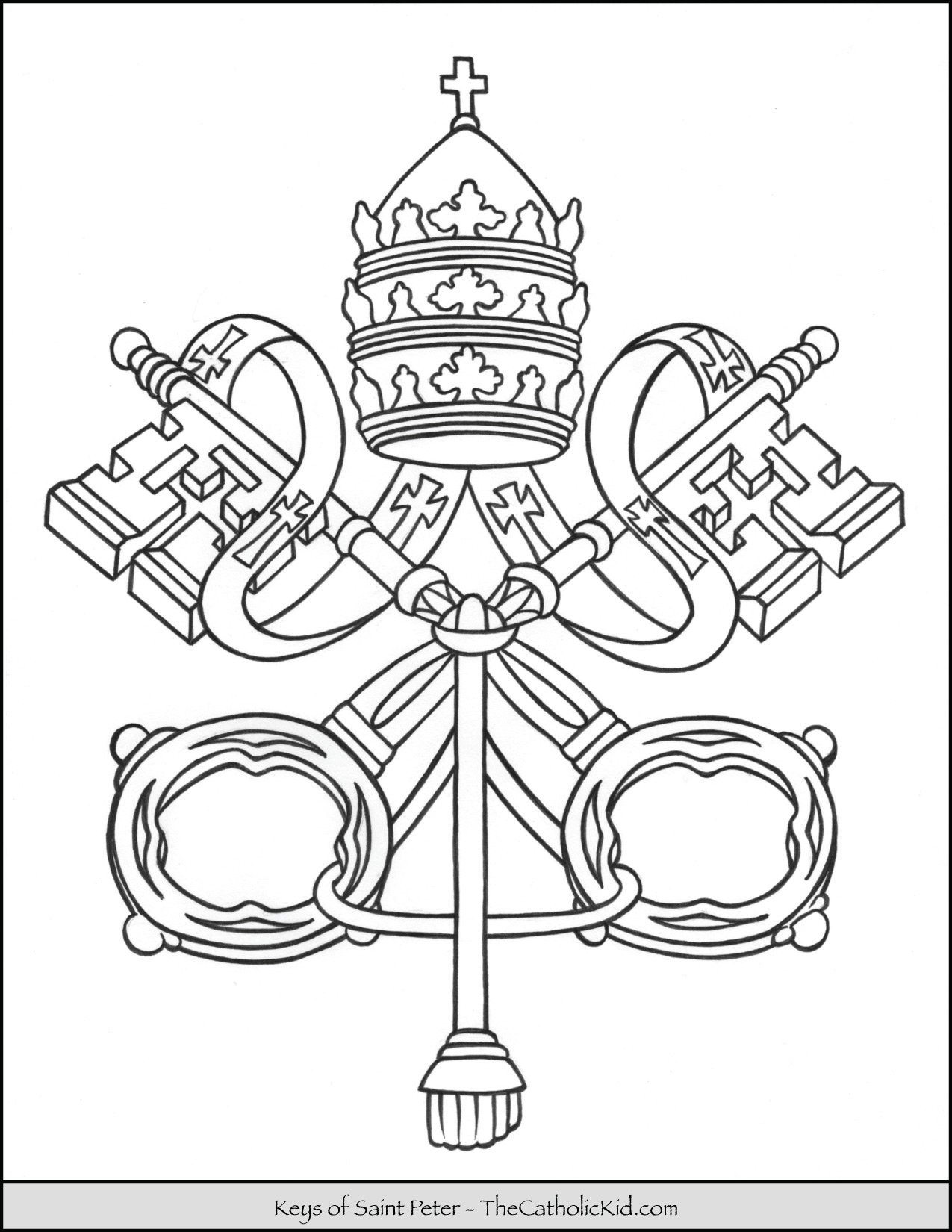 Keys of saint peter coloring page