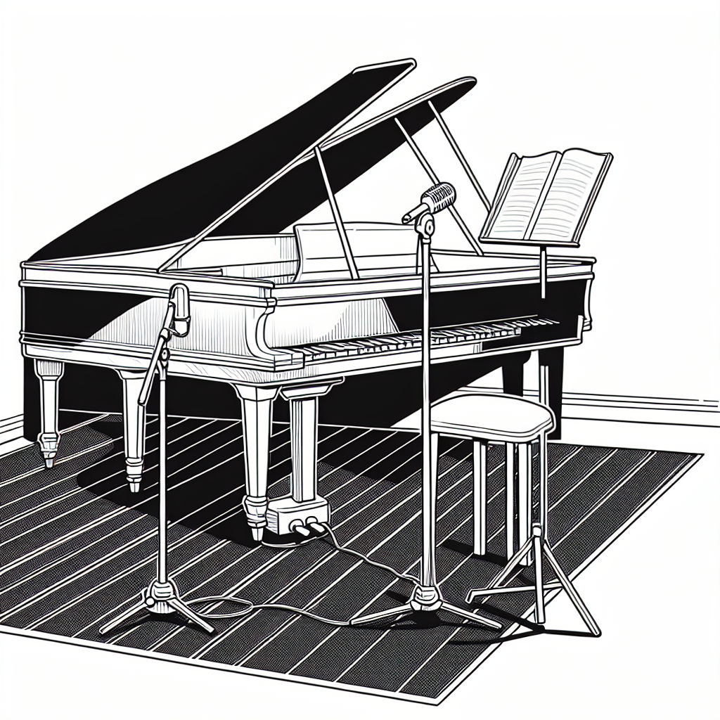 Piano coloring page