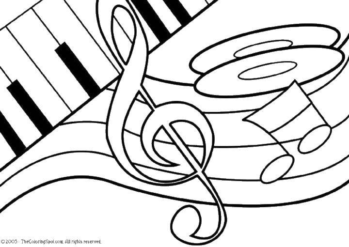 Online coloring pages coloring page keys records notes music download print coloring page