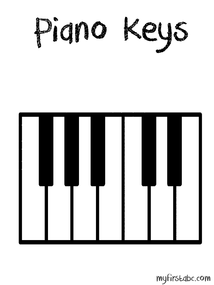 Piano keys coloring page