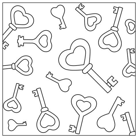 Keys pattern coloring page free printable coloring pages