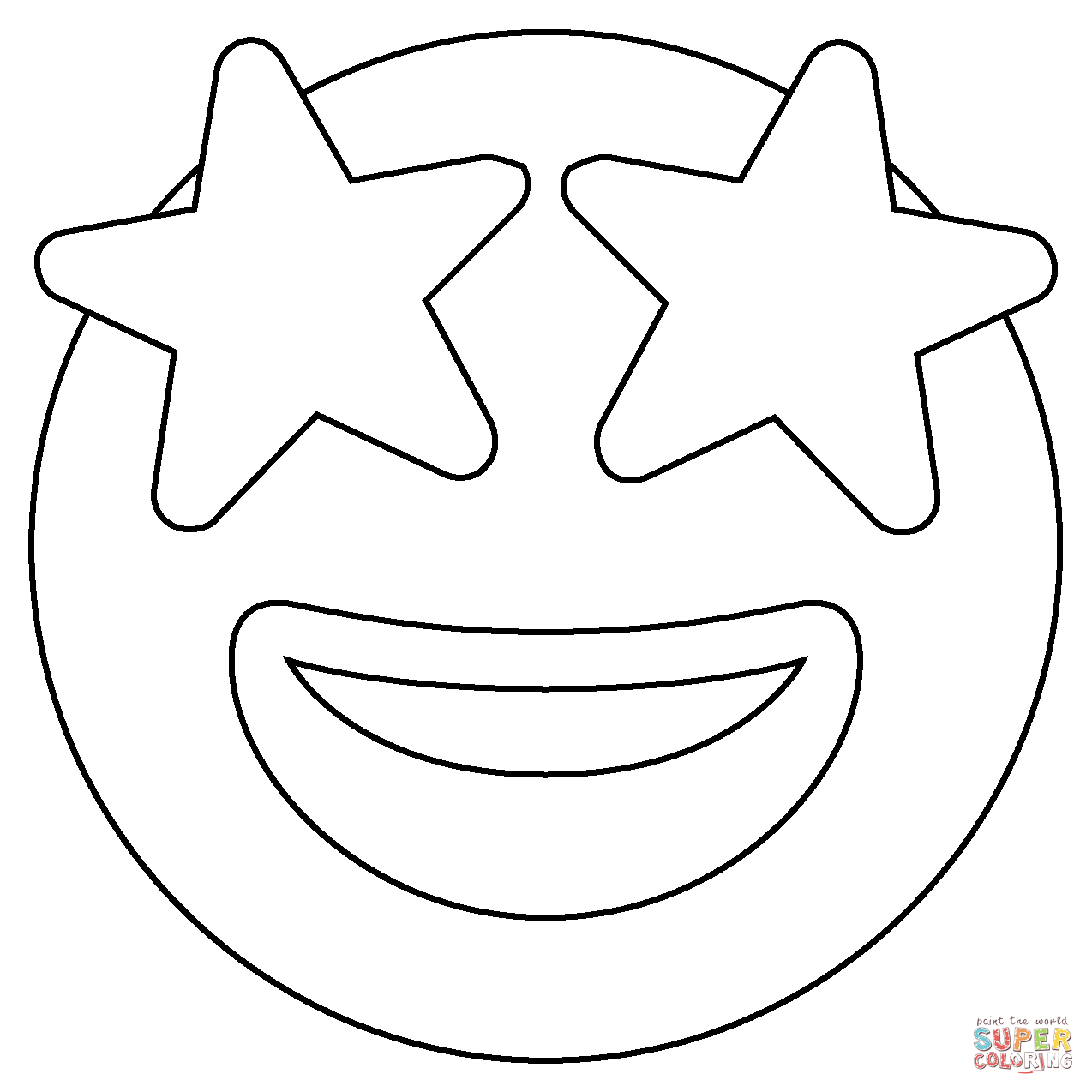 Star struck emoji coloring page free printable coloring pages