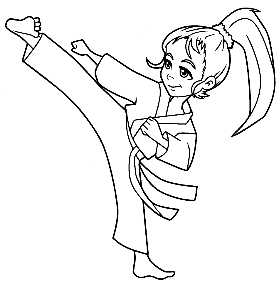 Karate coloring pages printable for free download