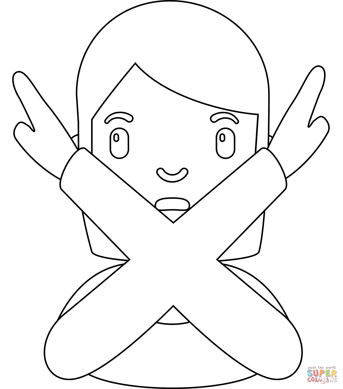 No gesture emoji coloring page free printable coloring pages