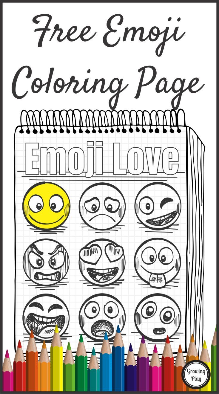 Emoji coloring page free from growing play