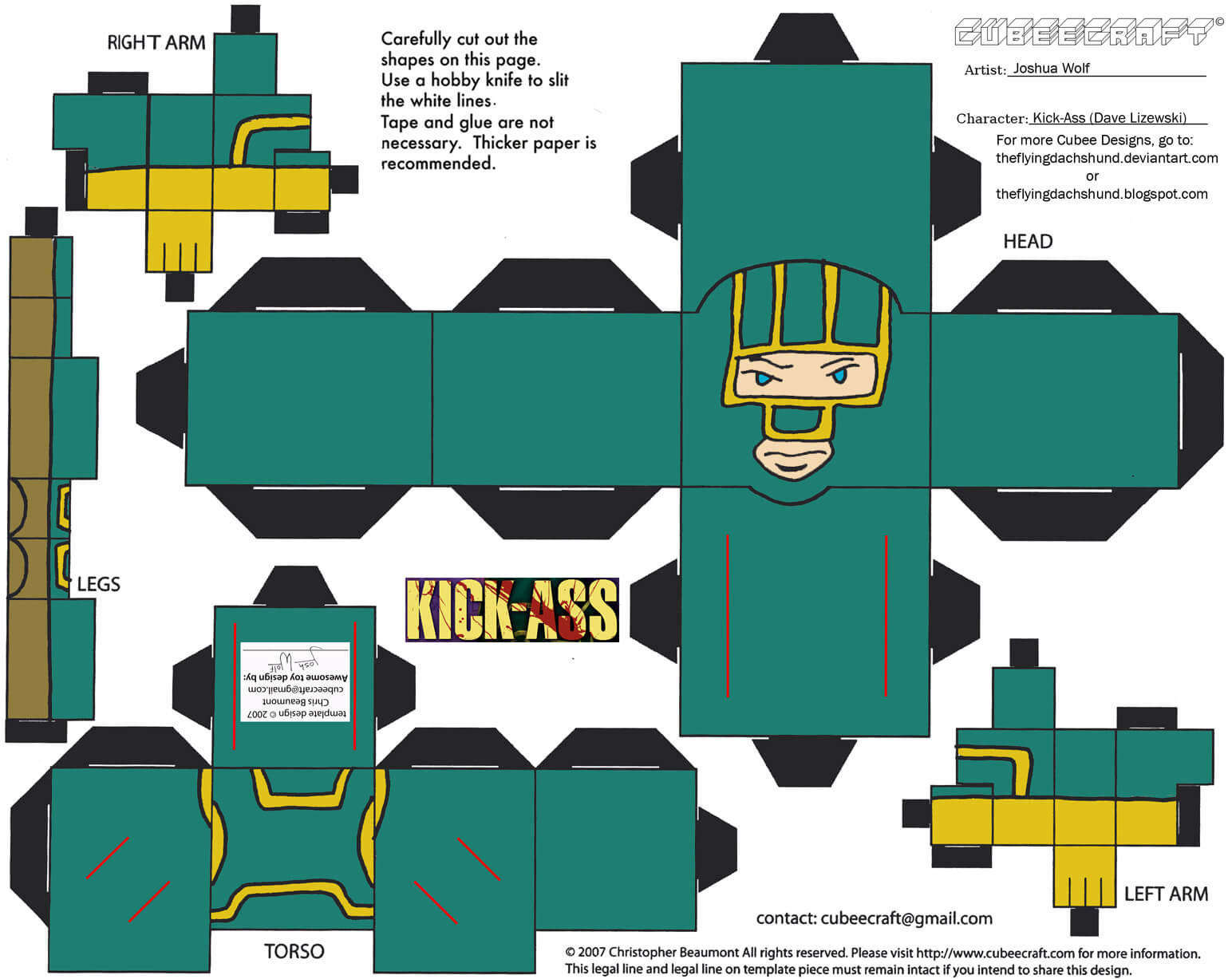 Kick ass paper toy free printable papercraft templates