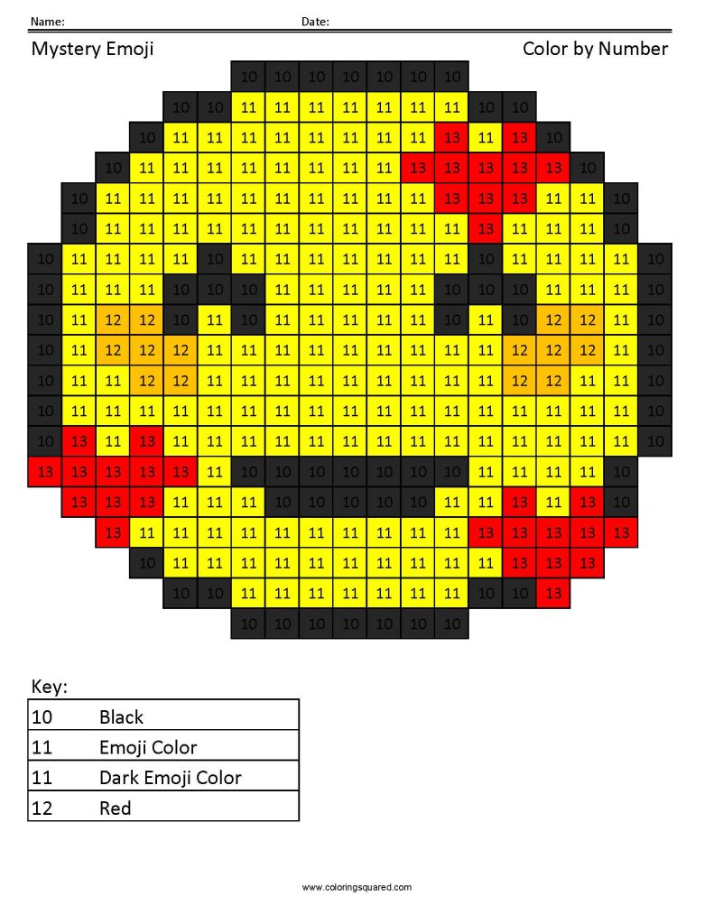 Emoji color by number