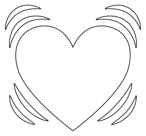 Beating heart emoji coloring page free printable coloring pages