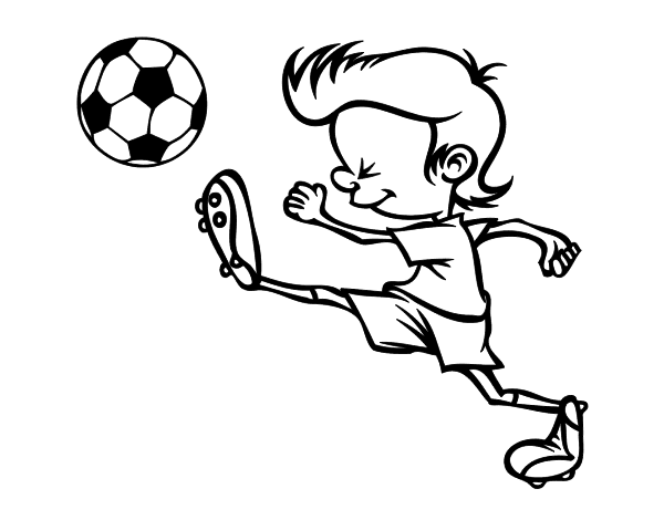 Kicking player coloring page