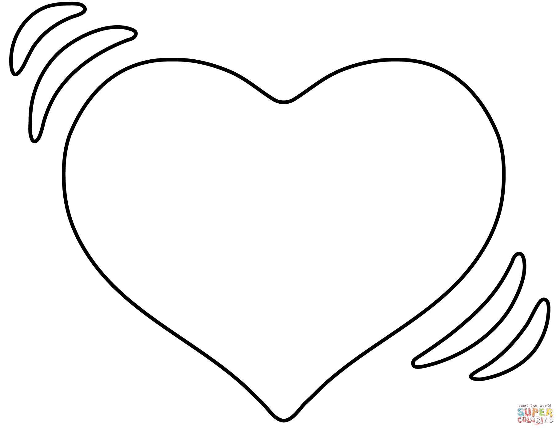 Beating heart emoji coloring page free printable coloring pages