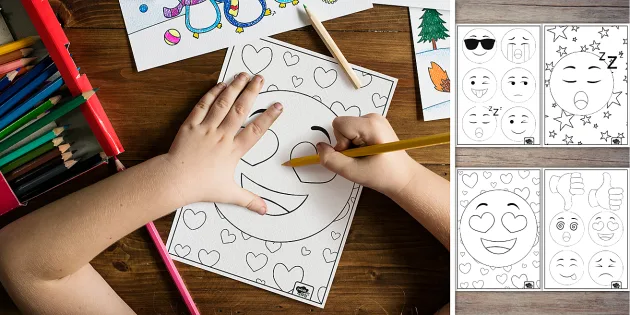 Emojis coloring pages