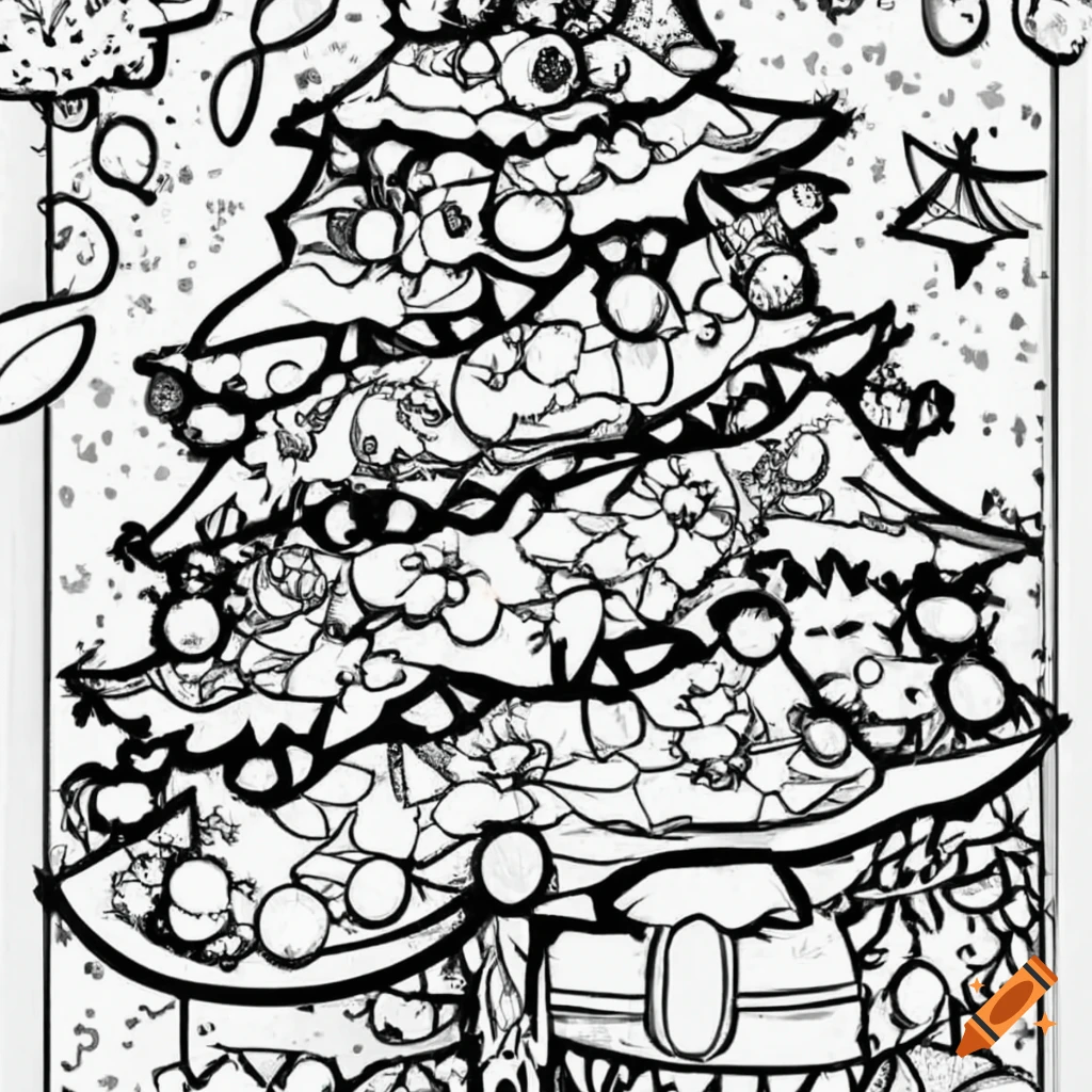 Christmas coloring page for kids on