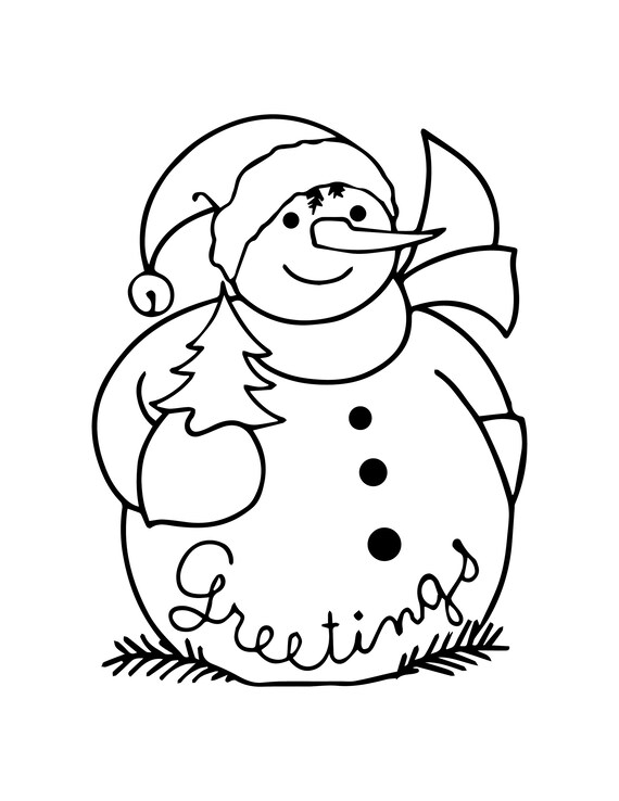 Printable childrens christmas coloring pages set of