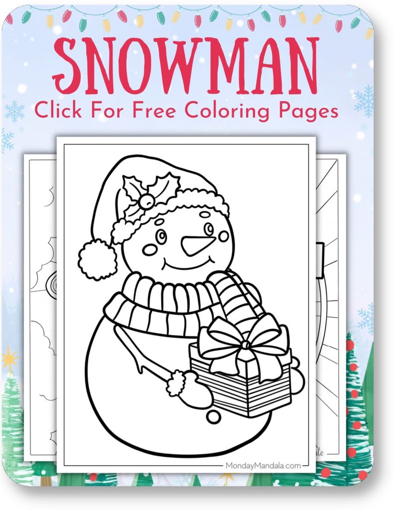 Christmas coloring pages free pdf printables