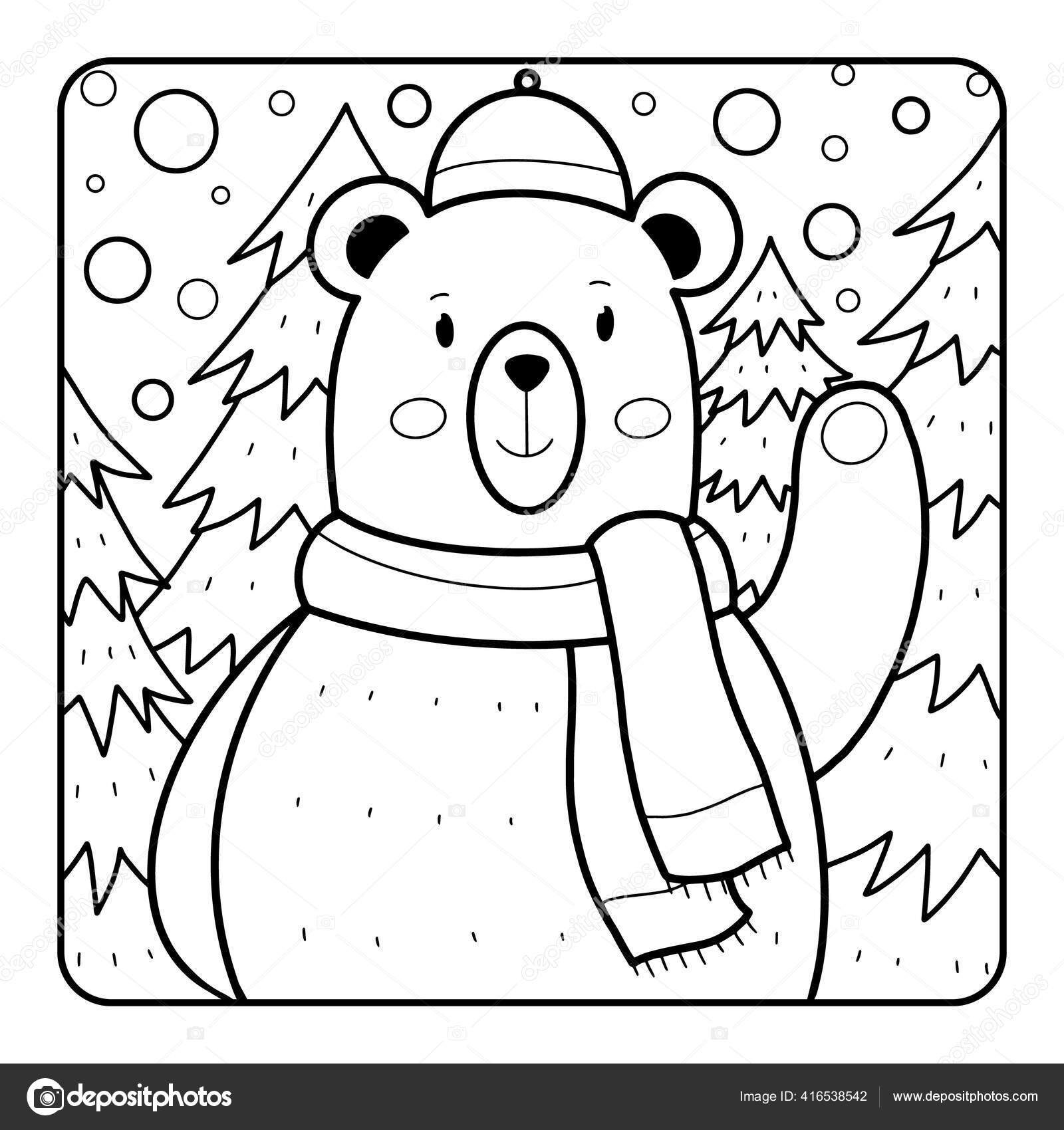 Christmas coloring page kids download cute adorable christmas coloring page stock illustration by miketoonstudio