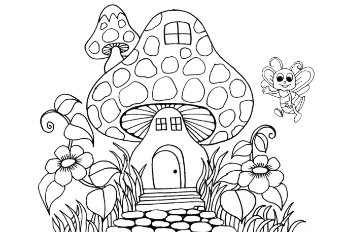 Draw coloring book page for children by nishaarts