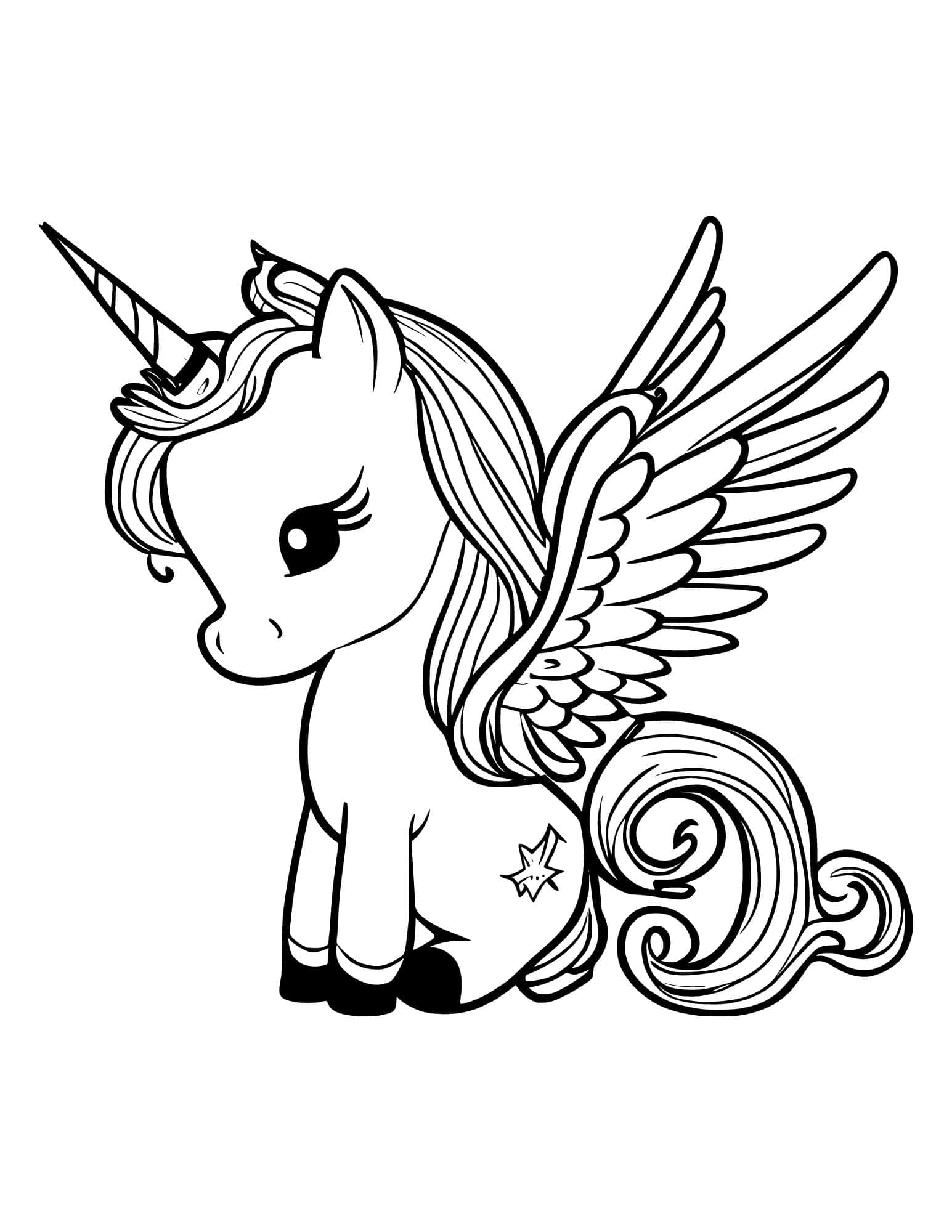 Magical unicorn coloring pages for kids and adults