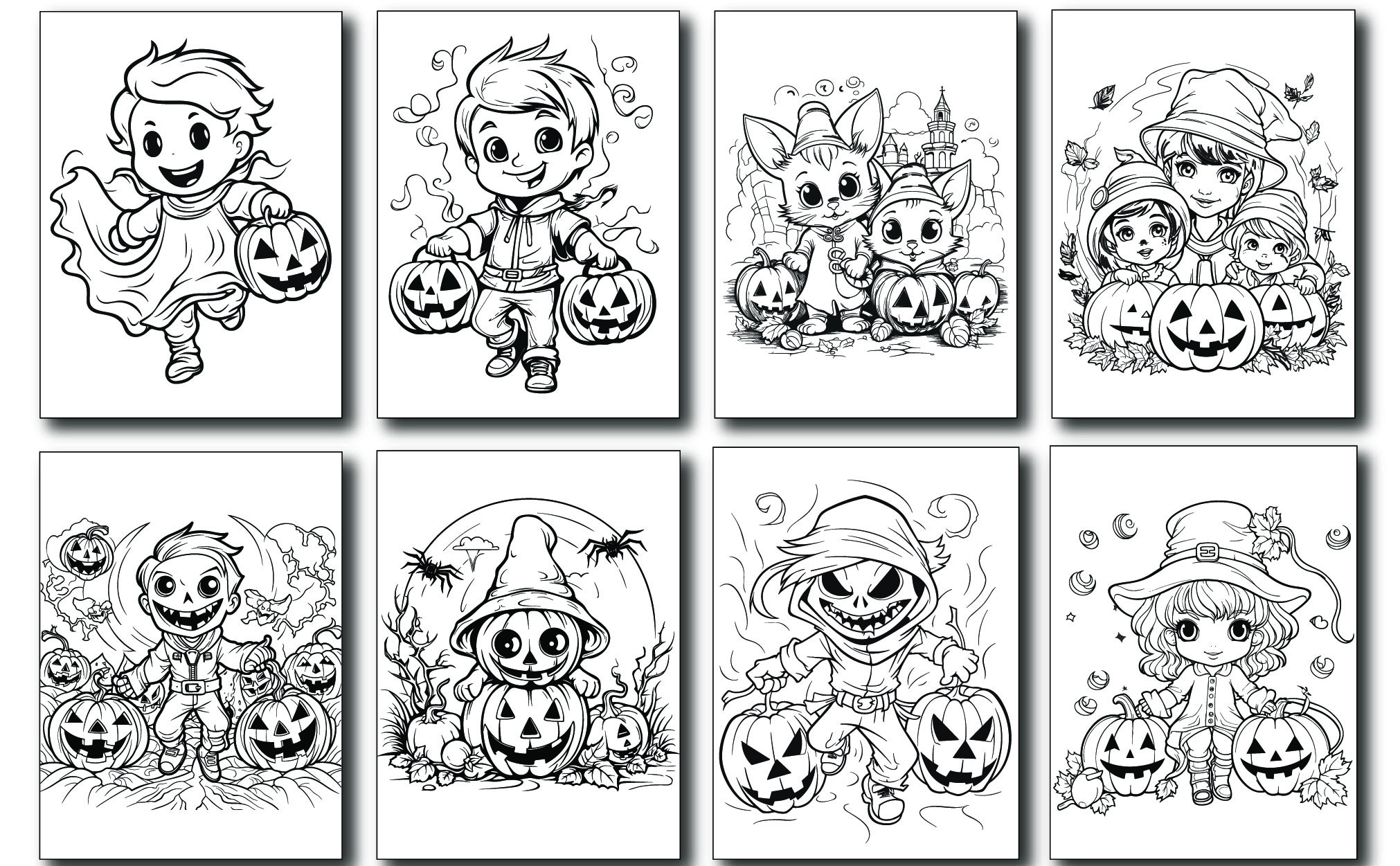 Halloween coloring book for kids teens cute horror spooky illustrations made by teachers