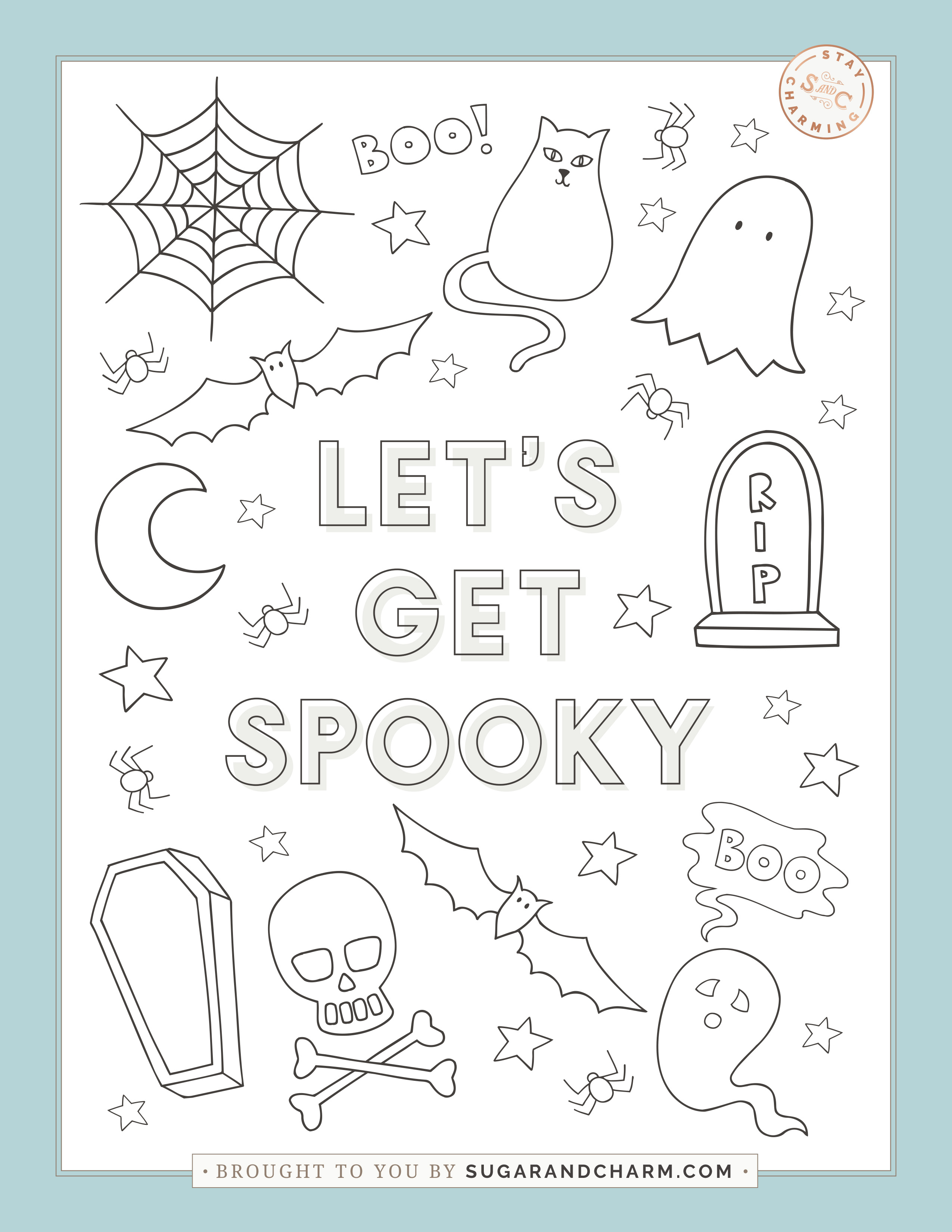 Easy cute halloween coloring pages for anyone