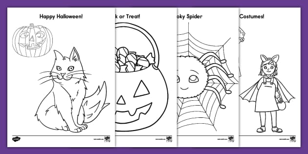 Happy halloween coloring sheets teacher made
