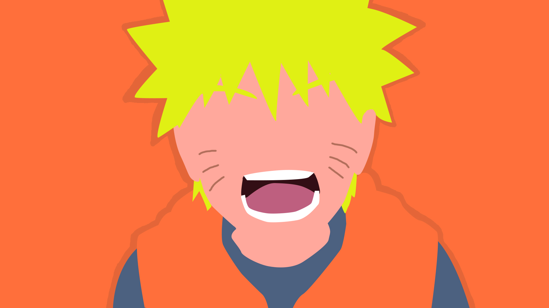 Minimalistic naruto smiling by montajesesponja