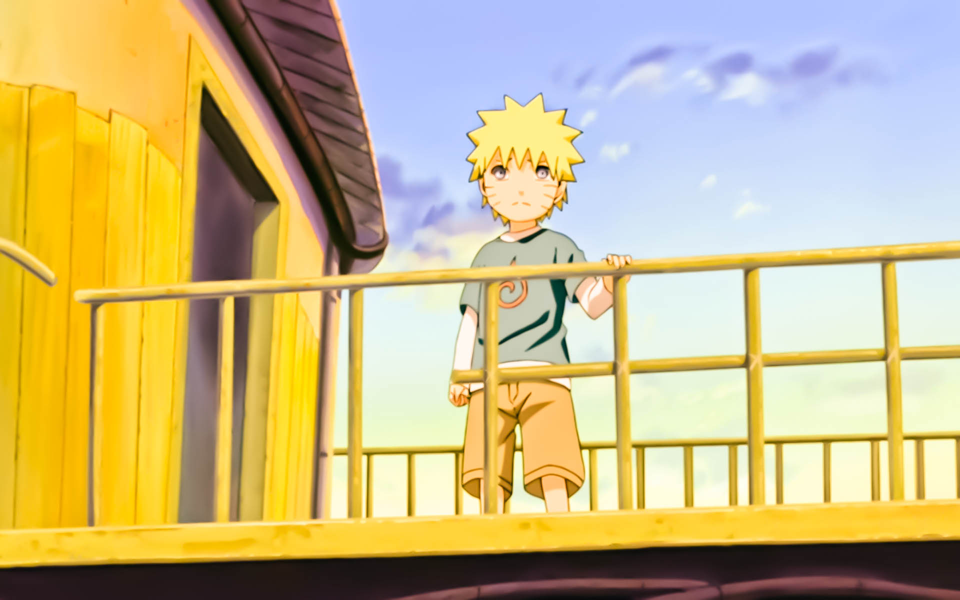 Naruto kid on a bridge widescreen wallpaper by psy on