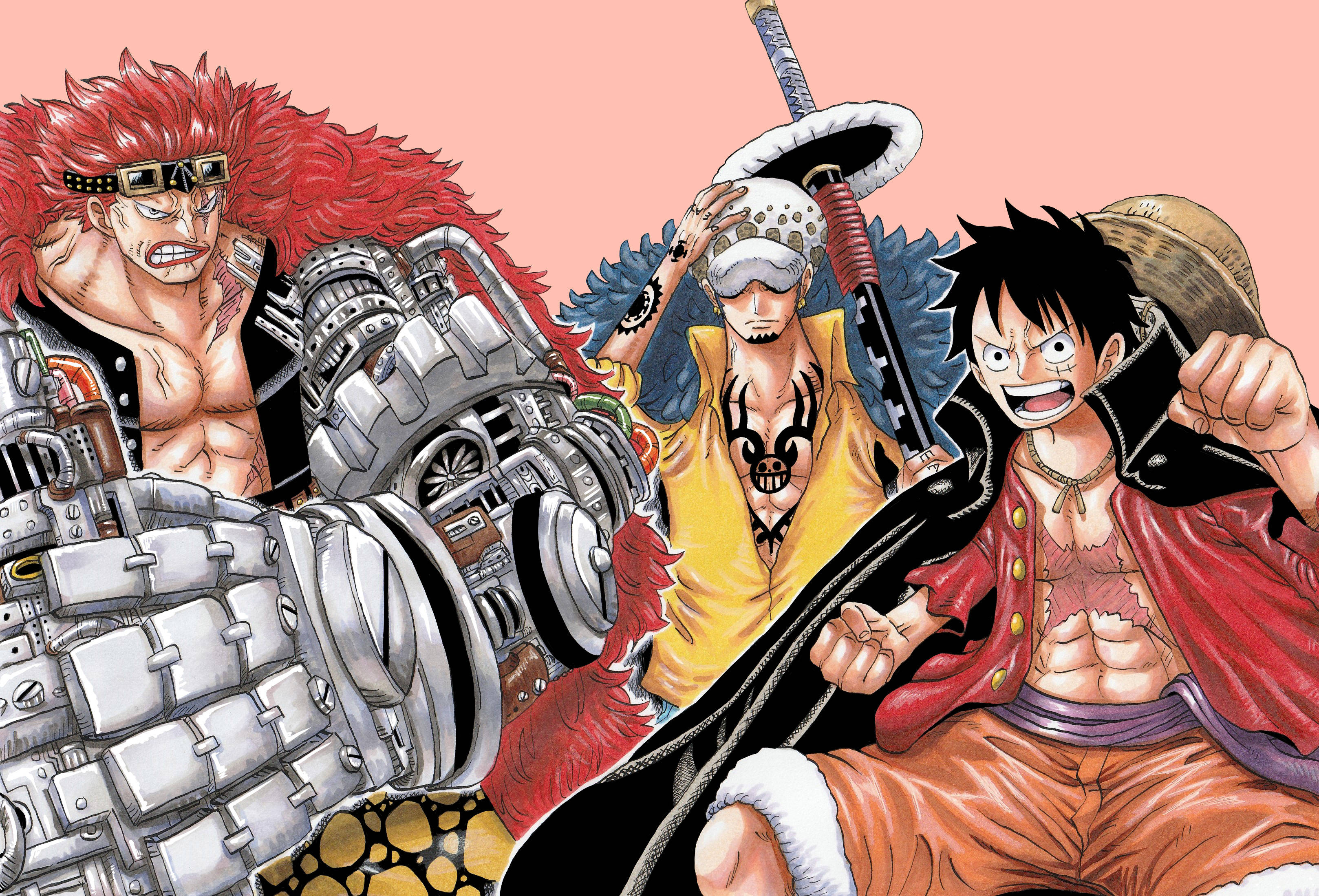 Download eustass kid law luffy color scheme wallpaper