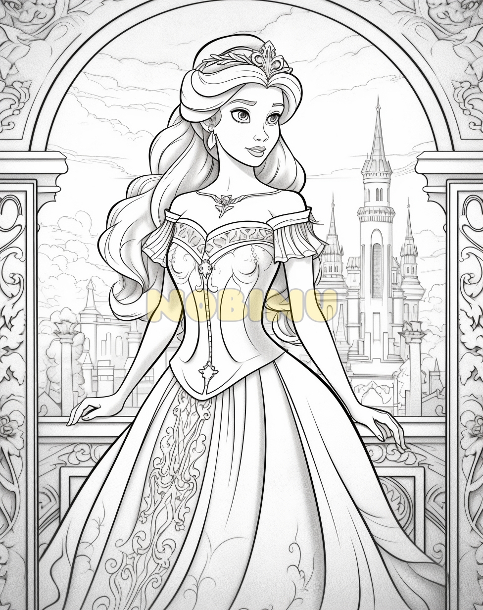 Princess disney coloring book pages for adults kids