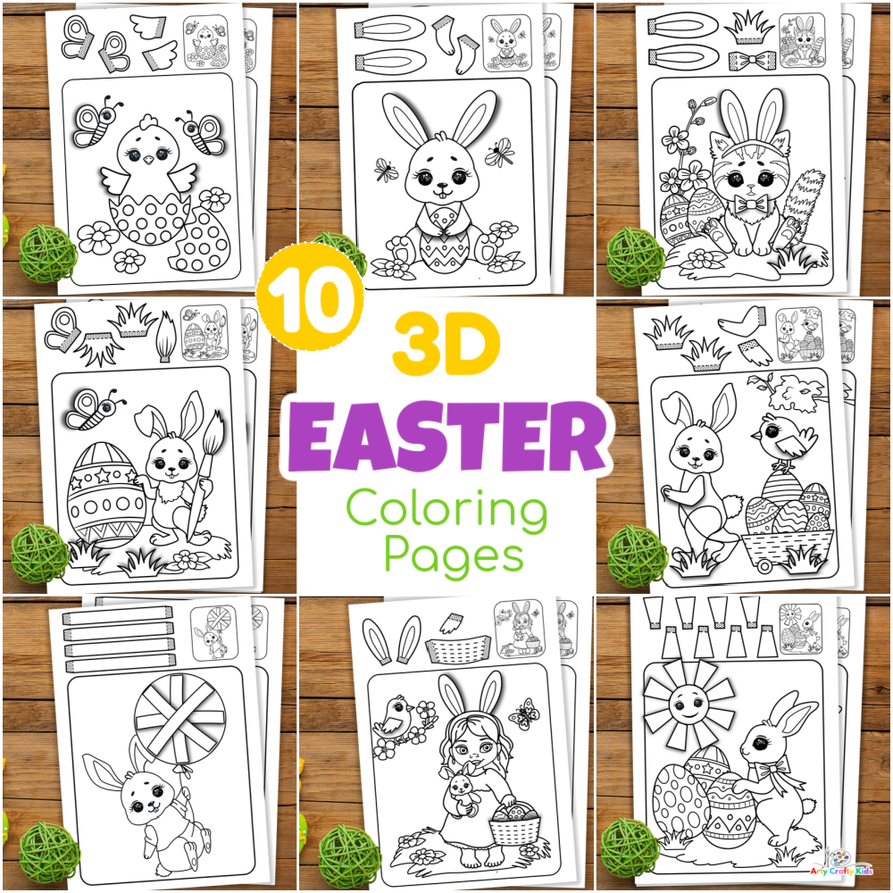 D easter coloring pages for kids