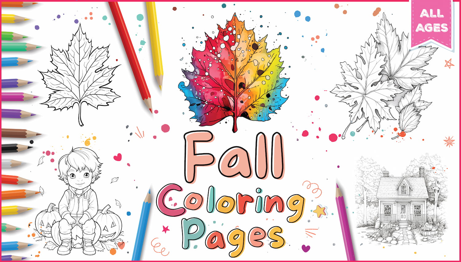 The best fall coloring pages for kids adults